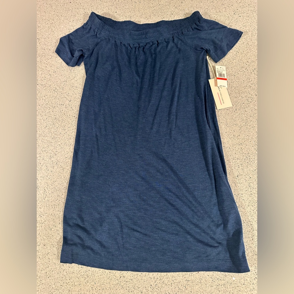 Vince Camuto Navy Blue Dress Off Shoulder XS